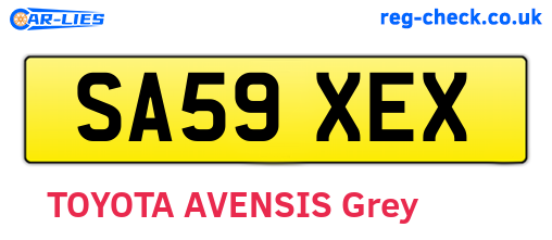 SA59XEX are the vehicle registration plates.