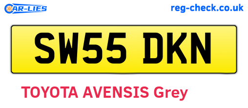 SW55DKN are the vehicle registration plates.