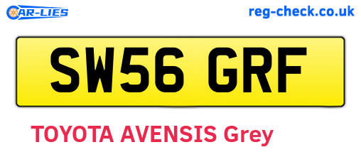 SW56GRF are the vehicle registration plates.
