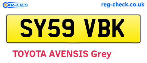SY59VBK are the vehicle registration plates.