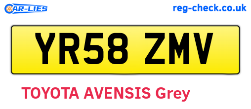 YR58ZMV are the vehicle registration plates.