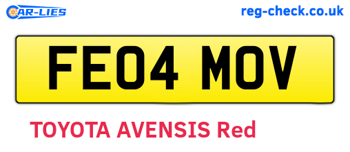 FE04MOV are the vehicle registration plates.
