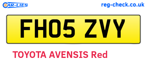 FH05ZVY are the vehicle registration plates.
