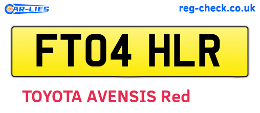 FT04HLR are the vehicle registration plates.
