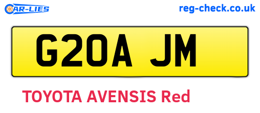G20AJM are the vehicle registration plates.