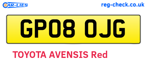 GP08OJG are the vehicle registration plates.