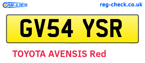 GV54YSR are the vehicle registration plates.