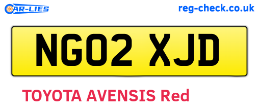 NG02XJD are the vehicle registration plates.