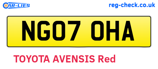 NG07OHA are the vehicle registration plates.