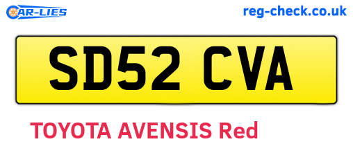 SD52CVA are the vehicle registration plates.