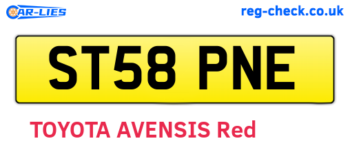 ST58PNE are the vehicle registration plates.