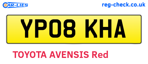 YP08KHA are the vehicle registration plates.