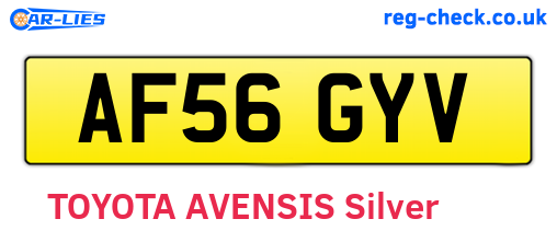 AF56GYV are the vehicle registration plates.
