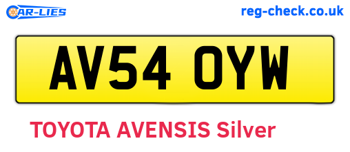 AV54OYW are the vehicle registration plates.