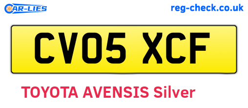CV05XCF are the vehicle registration plates.