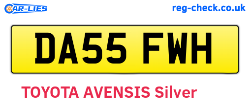 DA55FWH are the vehicle registration plates.