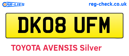 DK08UFM are the vehicle registration plates.
