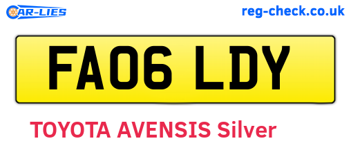 FA06LDY are the vehicle registration plates.