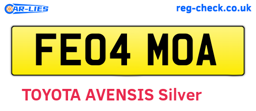 FE04MOA are the vehicle registration plates.