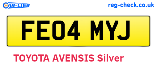 FE04MYJ are the vehicle registration plates.