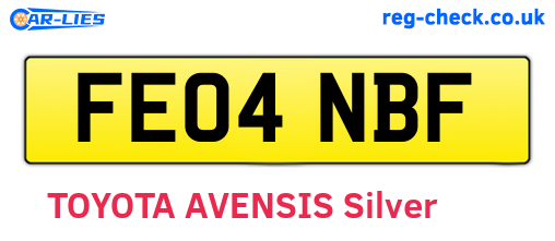 FE04NBF are the vehicle registration plates.