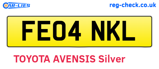 FE04NKL are the vehicle registration plates.