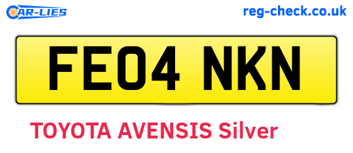 FE04NKN are the vehicle registration plates.