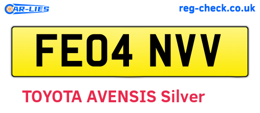 FE04NVV are the vehicle registration plates.