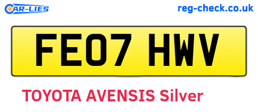 FE07HWV are the vehicle registration plates.