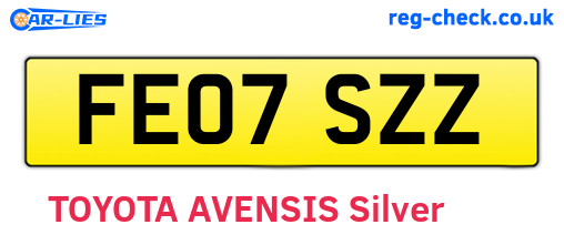 FE07SZZ are the vehicle registration plates.