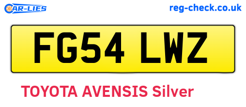 FG54LWZ are the vehicle registration plates.
