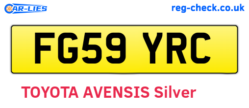 FG59YRC are the vehicle registration plates.