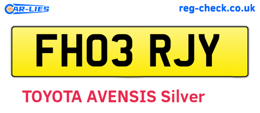 FH03RJY are the vehicle registration plates.