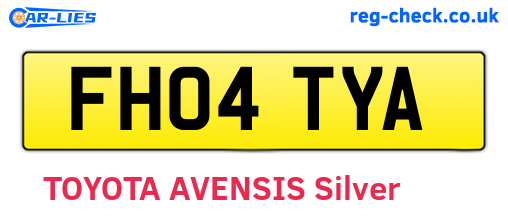 FH04TYA are the vehicle registration plates.