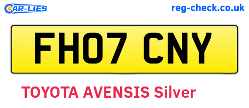 FH07CNY are the vehicle registration plates.