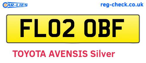 FL02OBF are the vehicle registration plates.