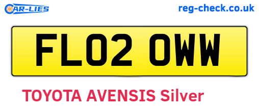 FL02OWW are the vehicle registration plates.