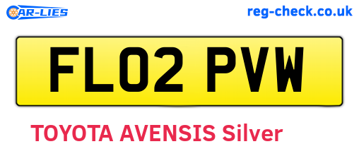 FL02PVW are the vehicle registration plates.