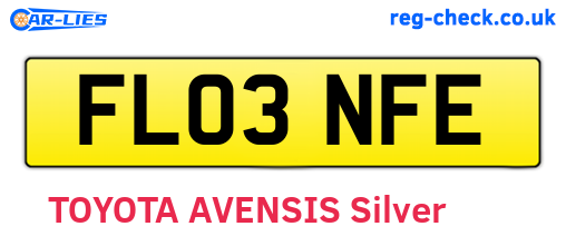 FL03NFE are the vehicle registration plates.