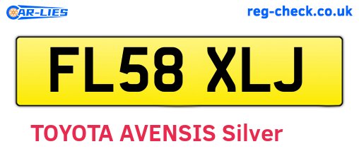 FL58XLJ are the vehicle registration plates.