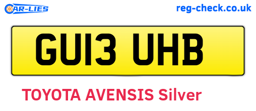 GU13UHB are the vehicle registration plates.