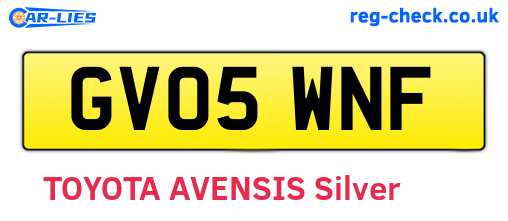 GV05WNF are the vehicle registration plates.