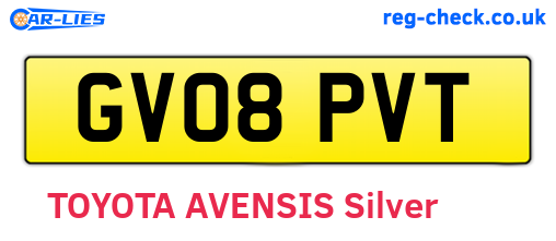 GV08PVT are the vehicle registration plates.
