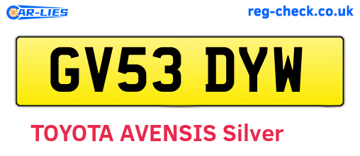 GV53DYW are the vehicle registration plates.