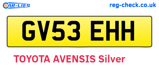 GV53EHH are the vehicle registration plates.