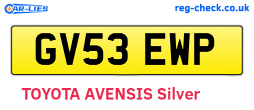 GV53EWP are the vehicle registration plates.