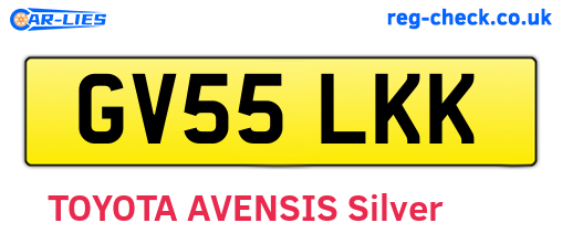 GV55LKK are the vehicle registration plates.