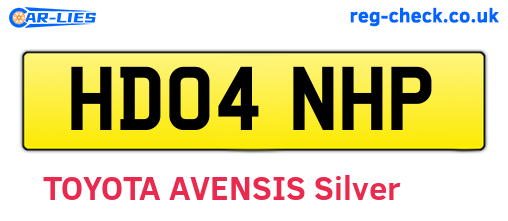 HD04NHP are the vehicle registration plates.