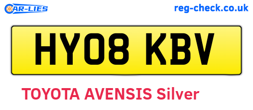 HY08KBV are the vehicle registration plates.