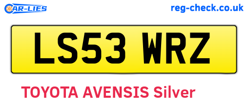 LS53WRZ are the vehicle registration plates.